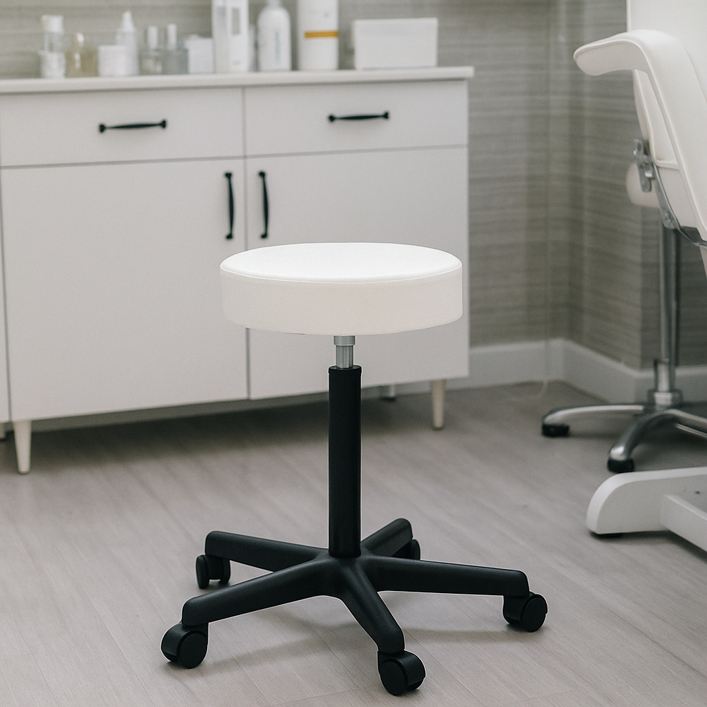Taboret kosmetyczny BASIC bez oparcia biały - obrazek 4