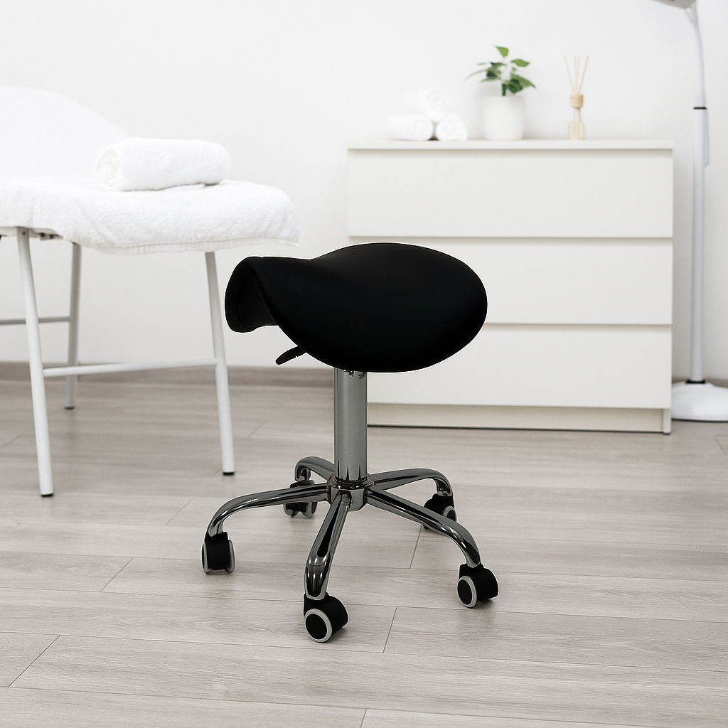 Taboret kosmetyczny OPTIMA bez oparcia czarny - obrazek 4