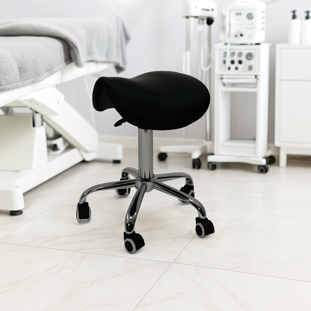 Taboret kosmetyczny OPTIMA bez oparcia czarny - obrazek 5