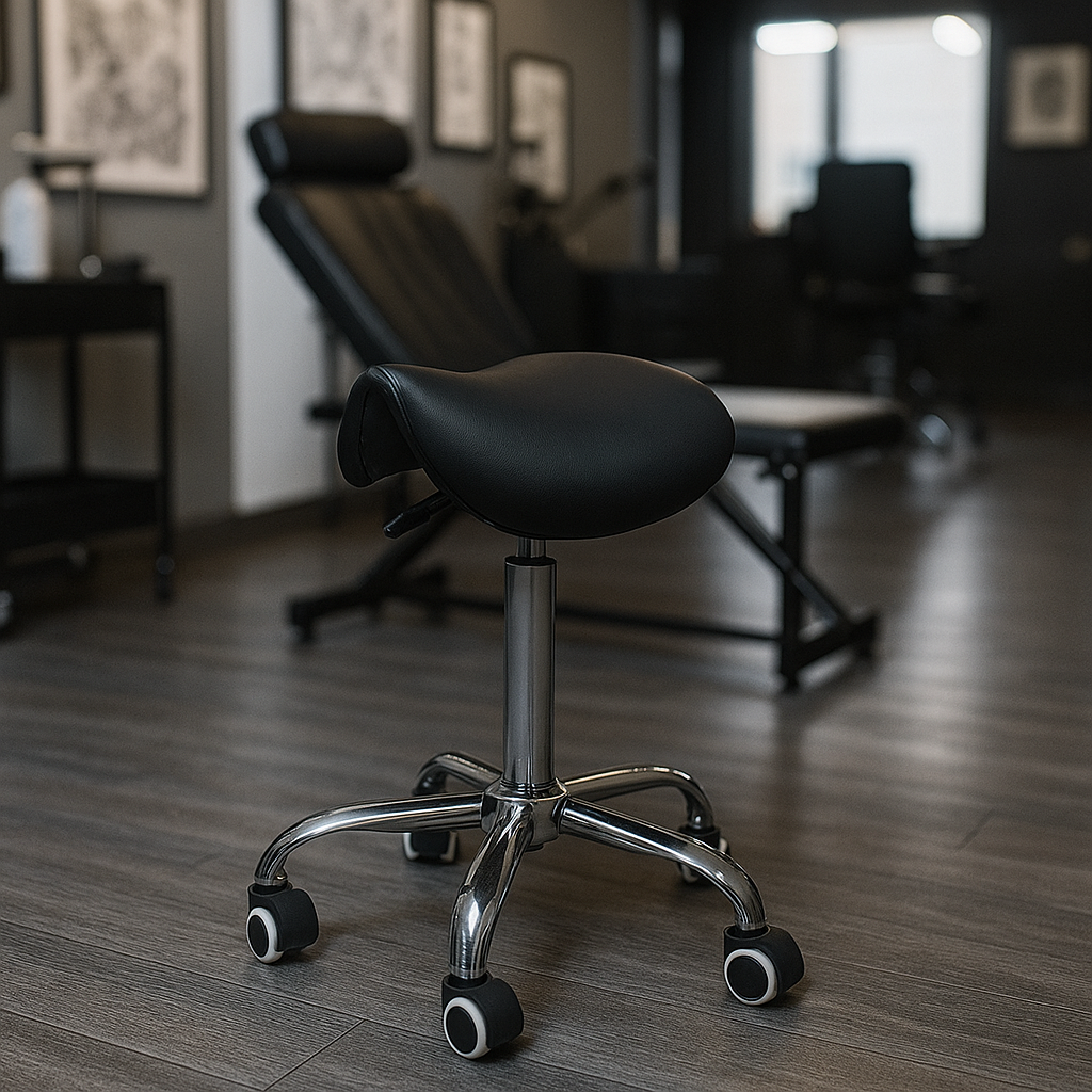 Taboret kosmetyczny OPTIMA bez oparcia czarny - obrazek 6