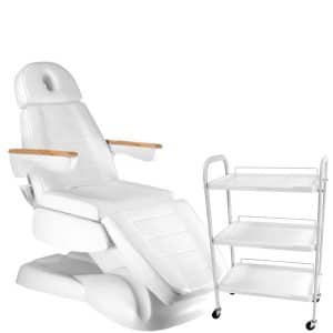 Fotel kosmetyczny elektryczny LUX 3 + stolik G Plus PCV