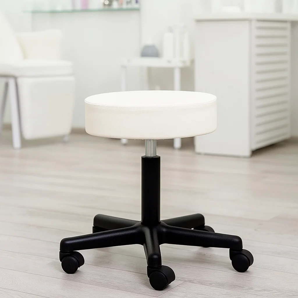 Taboret kosmetyczny BASIC bez oparcia biały - obrazek 3